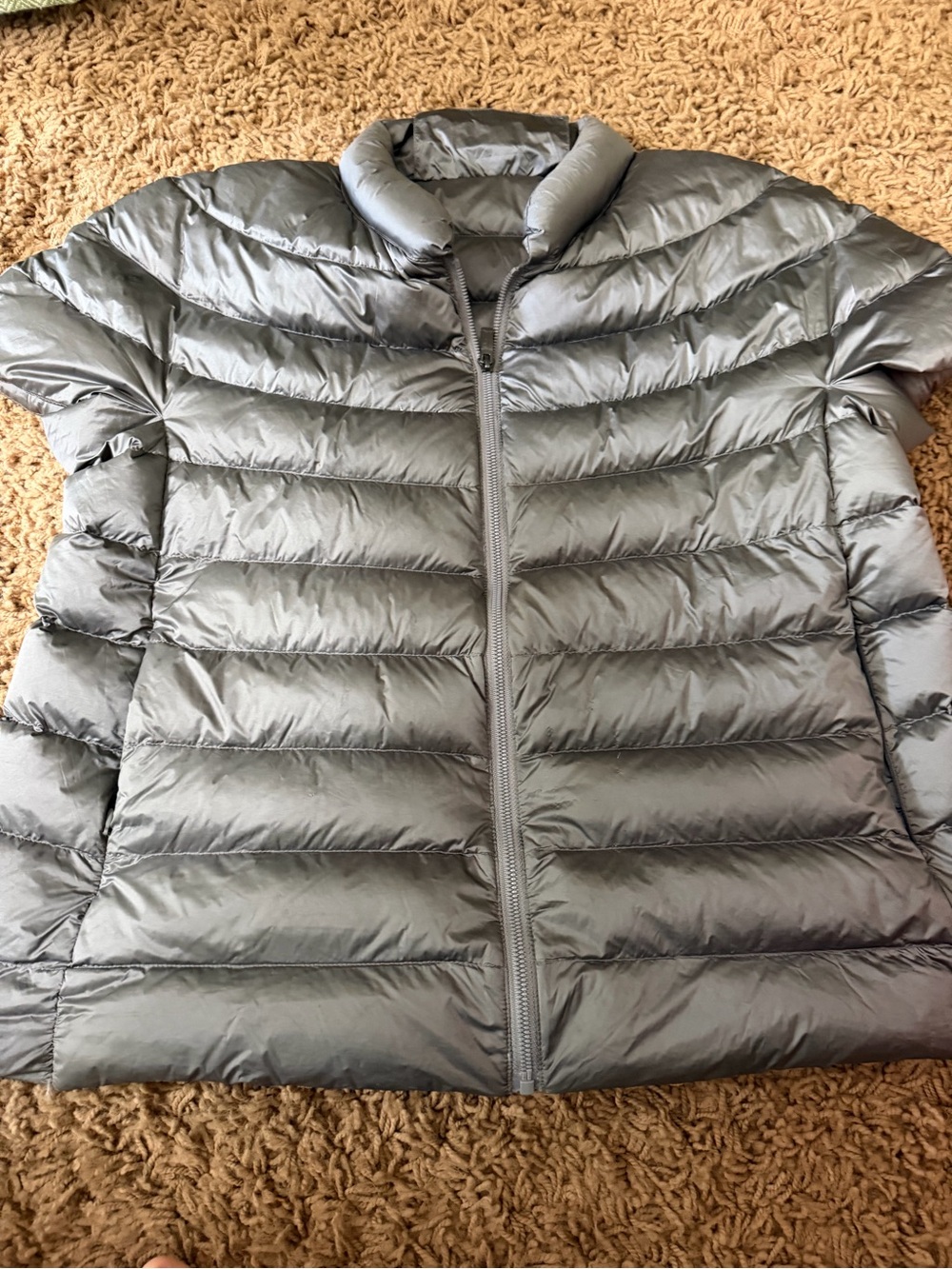 Martha Stewart Light Silver Quilted Packable Puffer Jacket - Women's